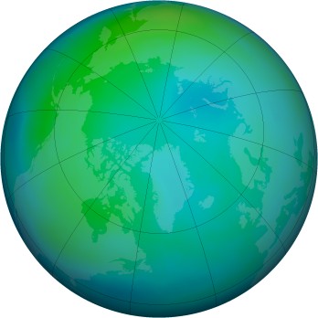 Arctic ozone map for 2012-10